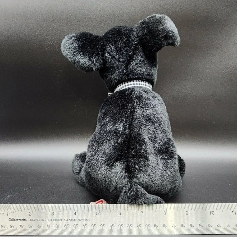 Ty Black Luke Beanie Buddies‎ Black Lab Dog Plush 2001 Vintage Puppy Gingham Bow